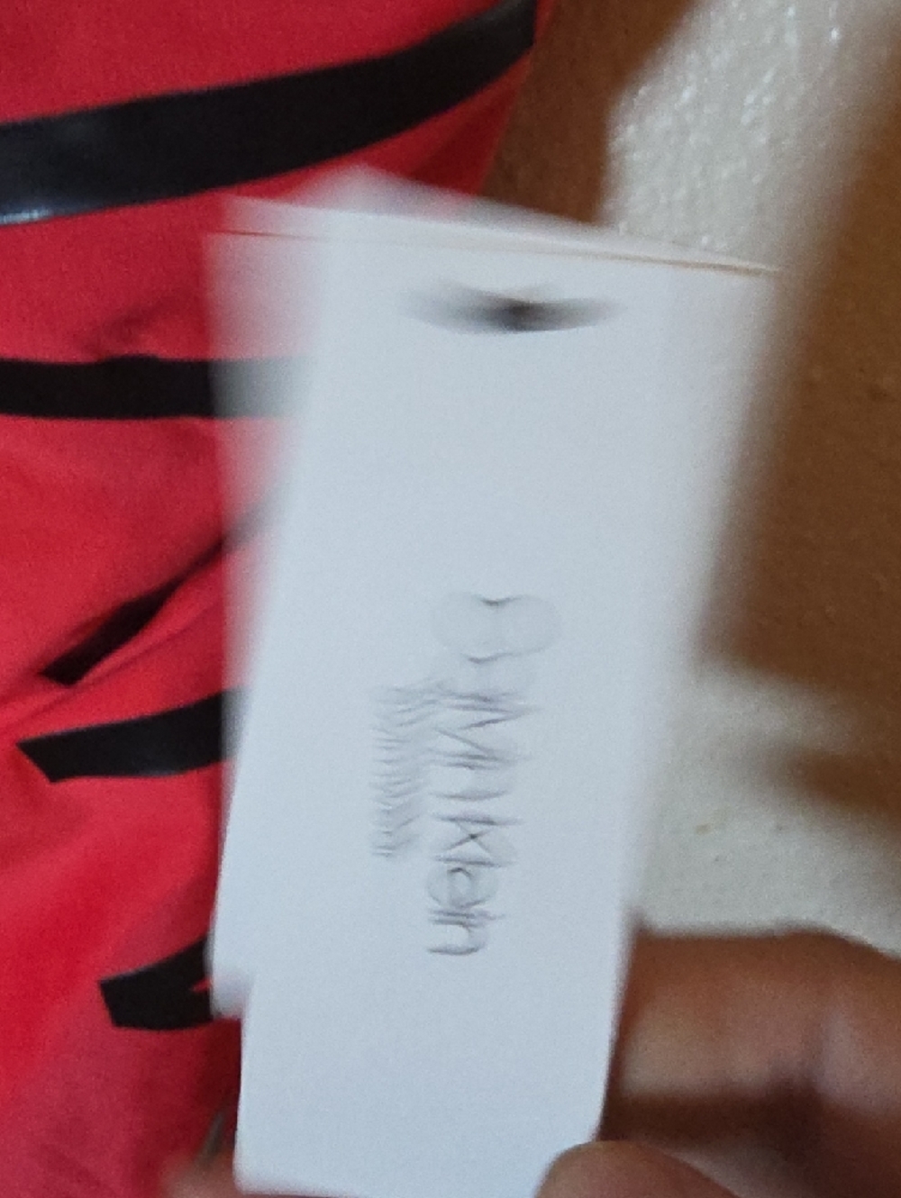 Calvin Klein Bright Red Logo One-Piece Swimsuit - Picture 3 of 5